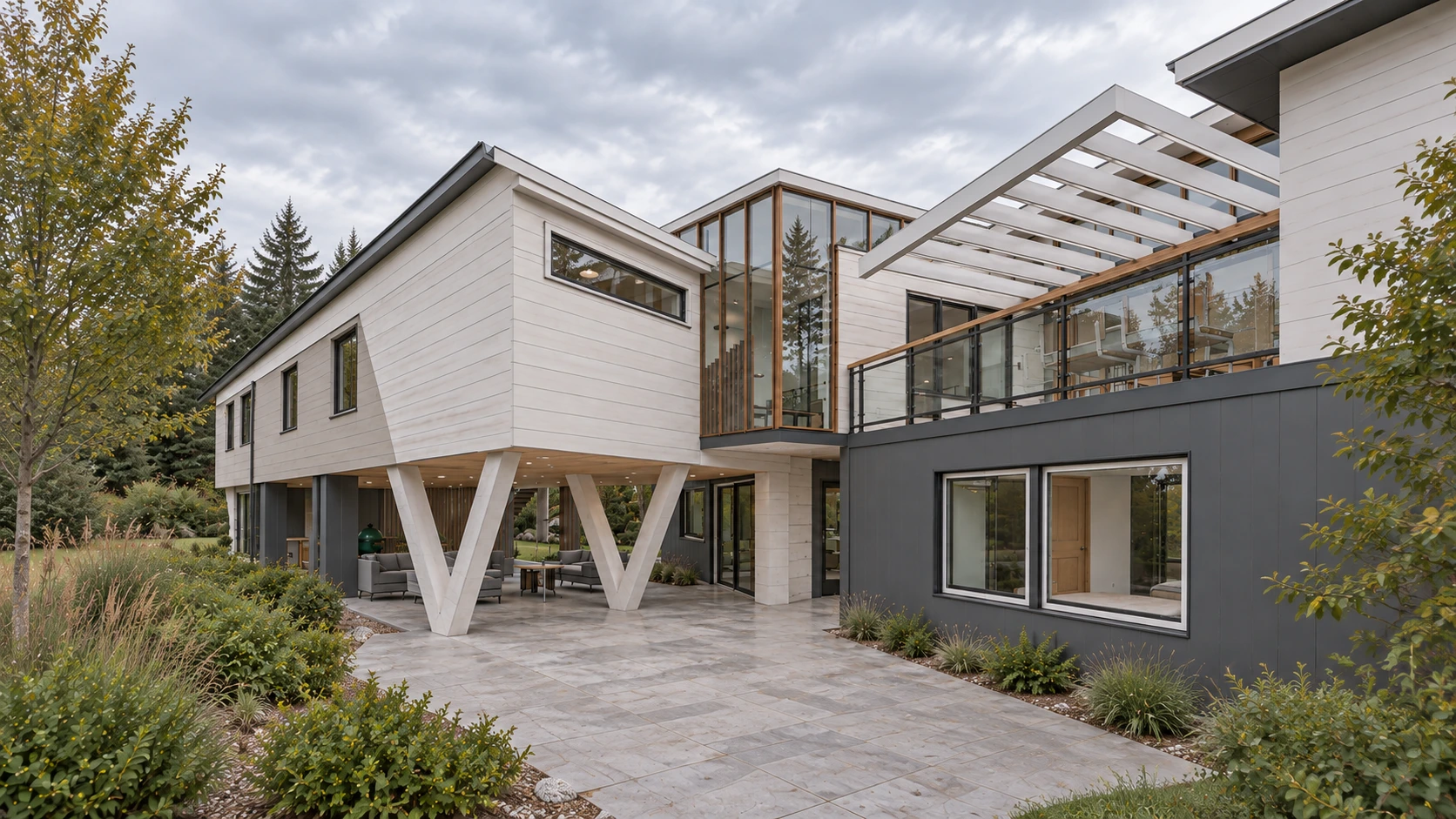 Courtyard material and daylight study. AI-assisted visualization.