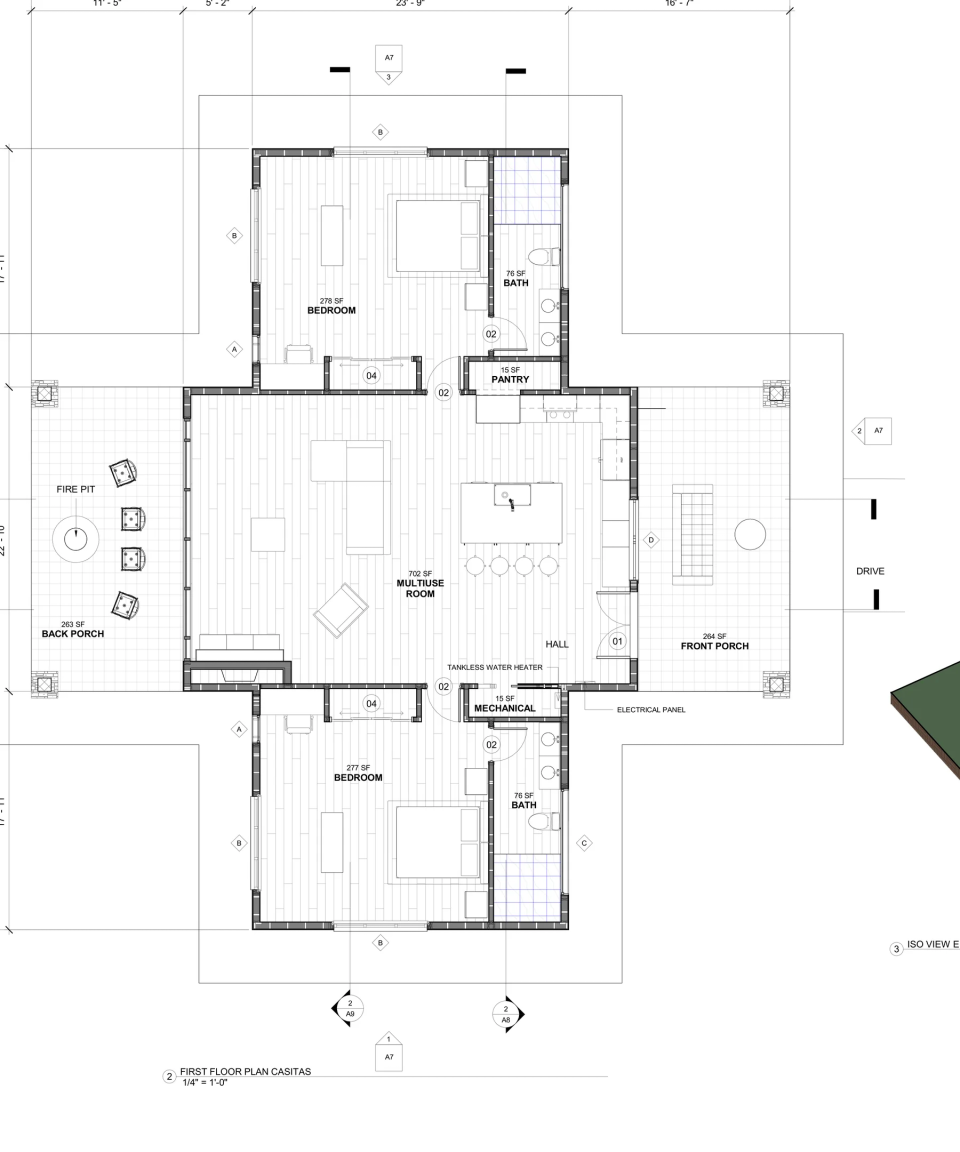 Elite / Casitas: original layout study. Read separately from later roof and finish variations.