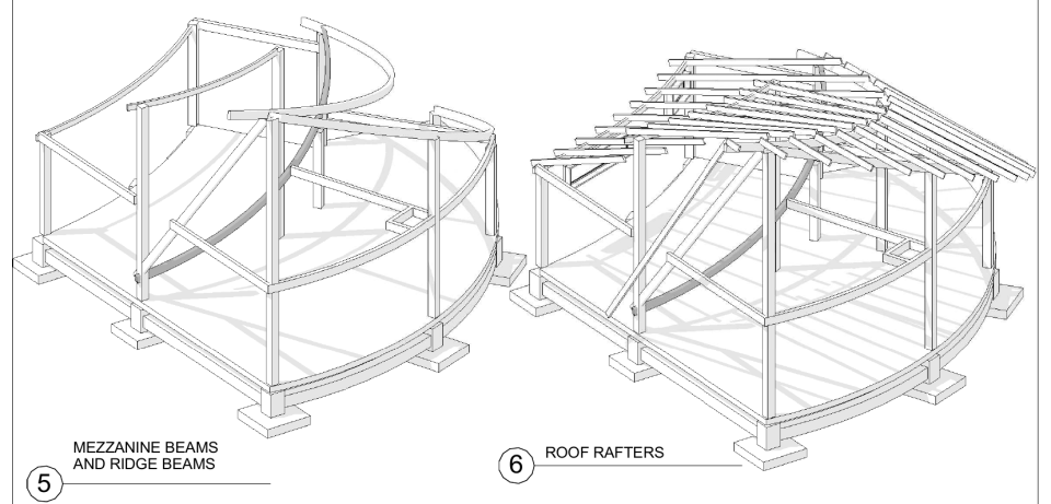 Skylight 3B, original A11: its own beam and roof-rafter sequence.