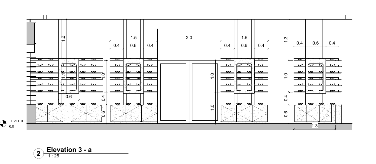 Original dimensioned display elevation.