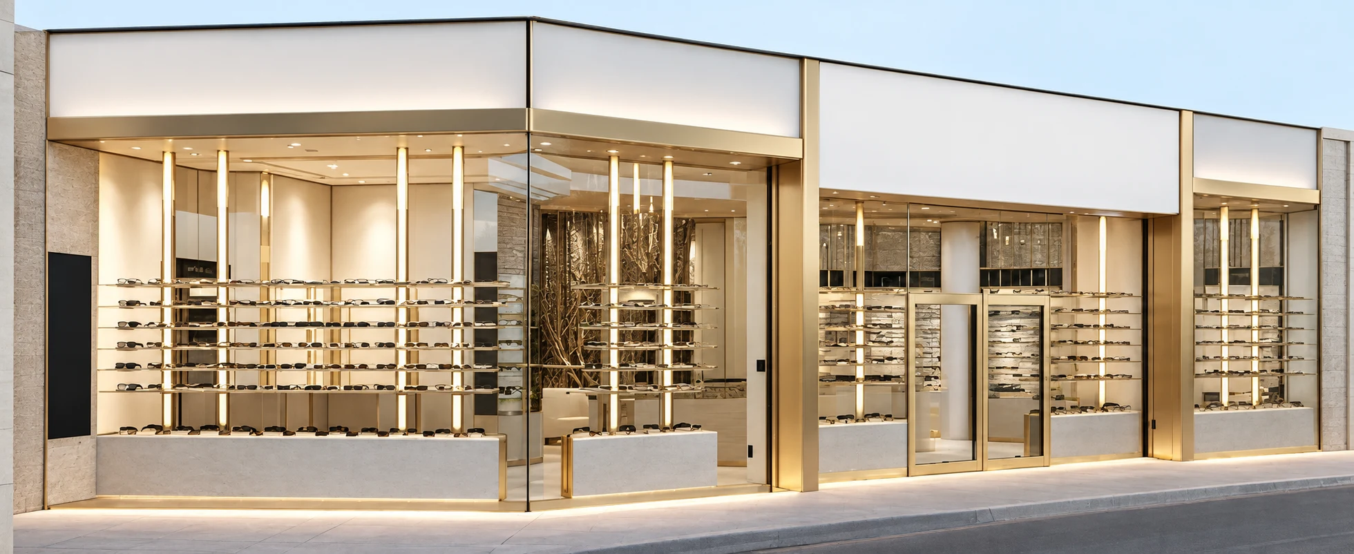 Earlier shopfront visualization, preceding the new interior finish proposal.